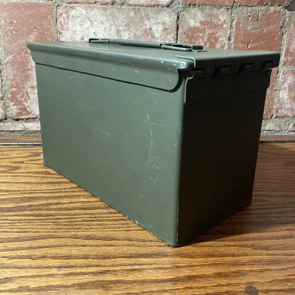Ammo Tin Steel Box Container M2A1 Heavy Duty Green